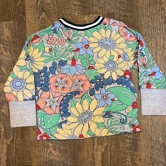 Gymboree Girl’s Crewneck Sweatshirt Floral Pattern Size XS (4) - Picture 3 of 6